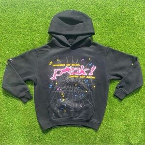 Black Graphic Hoodie with Web Design